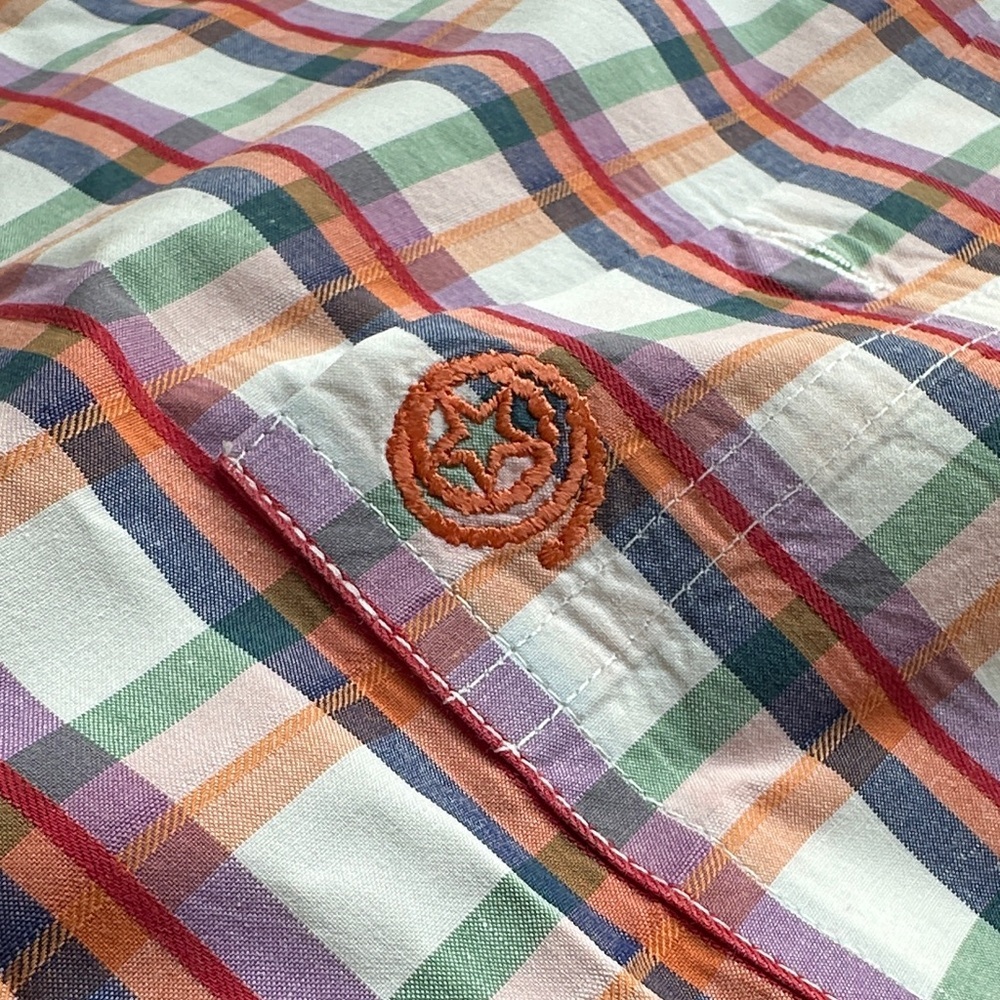 Wrangler George Strait Plaid Western Shirt Large Short Sleeve Cowboy - Picture 5 of 7